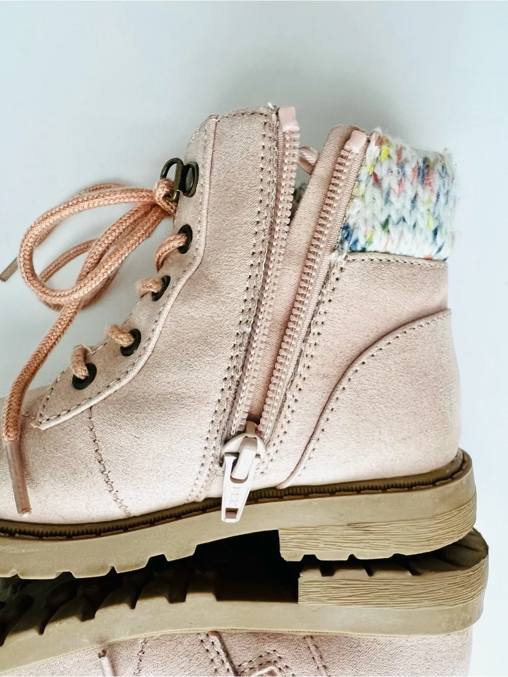 Old Navy Toddler Girl Pink Faux-Suede Sweater Cuff Boots Size 9 toddler
